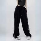 Calça Pantalon Feminina Cor Sóbria com Linha Lateral