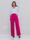 Calça Pantalona Alfaiataria Feminina Social Cintura Alta Com bolso na frente e ziper