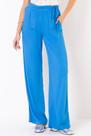 Calca pantalona azul, elástico no cós, bolso traseiro, 100% viscose Calca pantalona azul, elástico no cós, bolso traseiro, 100% viscose
