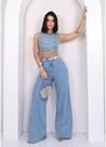 Calça pantalona barra desfiada feminina -tamanho 44 Calça pantalona barra desfiada feminina -tamanho 44
