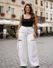 Calça Pantalona Cargo Estilosa Moda Gringa Plus Size