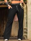 Calça Pantalona com Cordão Strass PitBull Jeans Luxo 90054 COR:PRETOTAMANHO:42