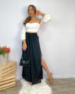 Calça Pantalona com Fenda Lateral