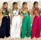 Calça Pantalona com Fendas s Lterais, Cintura Alta, Flare, Tamanho M Preto. - Machete Moda Feminina