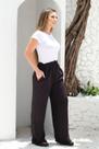 Calça Pantalona de Viscolycra com bolsos Preto