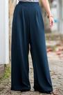 Calça Pantalona Duna Reta Com Cós Frontal Liso Moda Elegante Social