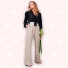 Calça Pantalona Elastico Cintura - Moda Casual Chic Calça Pantalona Elastico Cintura - Moda Casual Chic