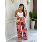 Calça Pantalona Feminina Cintura Alta Com Elástico Grosso