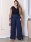 Calça Pantalona Feminina De Linho Com Cintura Alta Plus Size