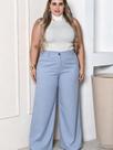 Calça Pantalona Feminina De Linho Com Cintura Alta Plus Size