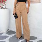 Calça Pantalona Feminina fresquinha cintura Alta com elástico Sem Bolso corte alfaiataria moderna Calça Pantalona Feminina fresquinha cintura Alta com elástico Sem Bolso corte alfaiataria moderna