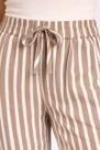 Calça Pantalona Feminina Listrada Cós Elástico Amarração Cor:Branco e Finditamanho:PP