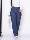 Calça Pantalona Feminina Social Cintura Alta Com botão no meio bolso na frente e zíper super na moda - 46 Calça Pantalona Feminina Social Cintura Alta Com botão no meio bolso na frente e zíper super na moda - 46