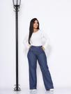 Calça Pantalona Feminina Social Cintura Alta Com botão no meio bolso na frente e zíper super na moda