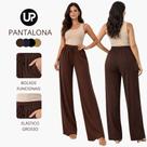 Calça Pantalona Feminina Tecido Duna Premium Cintura Alta com Elástico e Bolsos Conforto Elegância