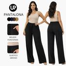 Calça Pantalona Feminina Wide Leg Duna Cintura Alta Com Bolso Social Elegante