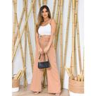 Calça Pantalona Flare Social De Linho Wide Leg acompanha cinto virginia