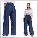 Calça pantalona jeans veste até o 50