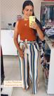 Calça Pantalona Listrada Tamanho Único