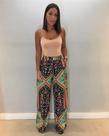 Calça pantalona longa com bolso TAM m verde