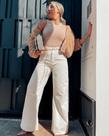 Calça pantalona off white