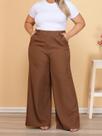 Calça Pantalona PLUS SIZE Alfaiataria Feminina com Cinto Zara Elegancia Social