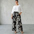 Calça Pantalona Plus size Wide Leg Estampada Premium Coleção Urban Flora