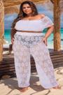 Calça pantalona praia plus size de arrastão TAM 46 AO 60