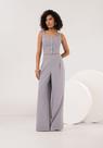 Calça Pantalona Riscas De Giz Zíper E Pregas Lunender C0147