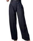 Calça pantalona tecido alfaiataria botão duplo