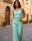 Calça pantalona verde claro Calça pantalona verde claro