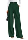 Calça Pantalona Verde Escuro PRETTYGARDEN para Mulheres Tamanho P