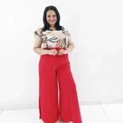 Calça pantalona vermelha