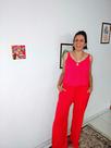 Calça pantalona vermelha