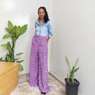 Calça pantalona viscose trabalhada