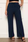 Calça Pantalona Wide Leg Duna Amarração Bolsos Azul
