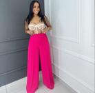 Calça Pantalona Wide Leg Duna Bolso Lateral Moda Tendência 2023 P.M.G.GG Blogueira