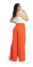 Calça Pantalona Wide Leg Flare Cintura Alta Cós Elástico