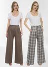 Calça pantalona xadrez de pelúcia