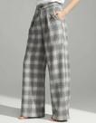 Calça pantalona xadrez de pelúcia