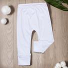 Calça para Bebê Com Pé Reversível Em Suedine Algodão Branco