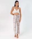 Calça Pijama Feminino Avulso Xadrez Marisa Off White-50297