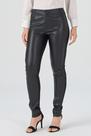Calça PKS Skinny material sintético e Costas Malha Preta Calça PKS Skinny material sintético e Costas Malha Preta
