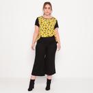Calça Plus Pantacourt Com Botões - Preto - Tam. 50