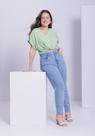 Calça Plus Size em Jeans Cintura Alta Chapa Barriga Lunender 21059