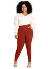 Calça plus size em moletom com listra lateral lunender 66505