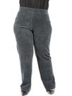 Calça Plus Size Feminina Básica Veludo Cotele Grafite Calça Plus Size Feminina Básica Veludo Cotele Grafite