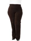 Calça Plus Size Feminina Básica Veludo Cotele Marrom Calça Plus Size Feminina Básica Veludo Cotele Marrom