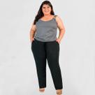 Calça Plus Size Feminina Reta com Bolso Moda Estilo Social
