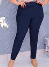 Calça Plus Size Feminina Skynne Cintura Alta com Cinto Tecido Grosso Malha Pop